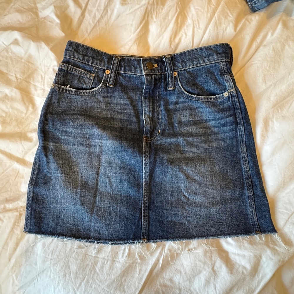 Madewell Dark Blue Denim Mini Skirt